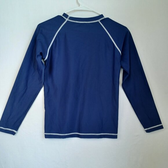 Hanna Andersson Sun-Ready Rash Guard Navy Blue Long Sleeve Pullover Kids Size 12 - Picture 7 of 9